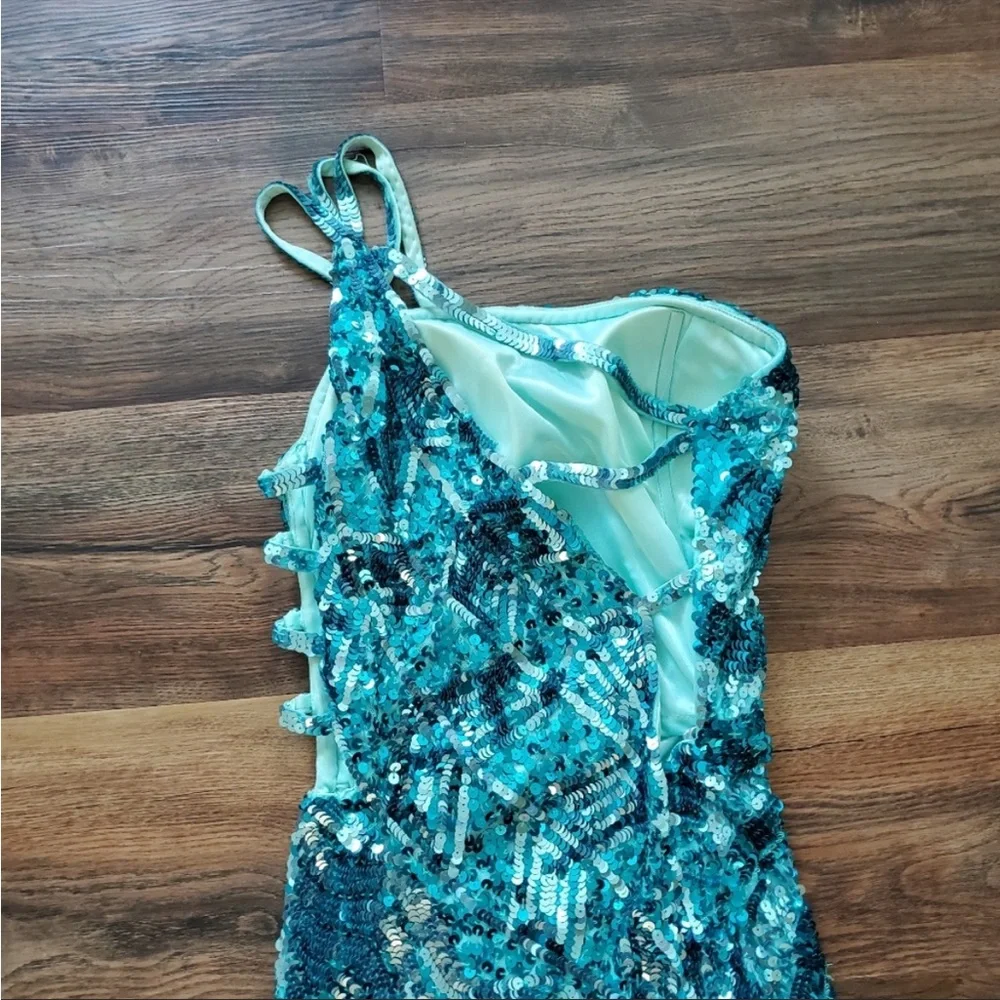 Precious Formals long blue sparkle prom dress will fit size 2/4. - Picture 3 of 3